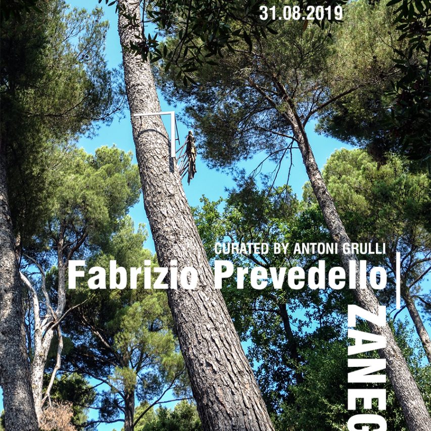 Invito Mostra Zanego di Fabrizio Prevedell, curata da Antonio Grulli, presso la sede estiva di dispari&dispari